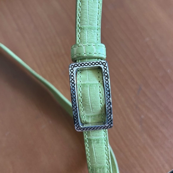 Brighton Trendy Lime Crossbody Bag with Buckle Accents - Picture 9 of 10